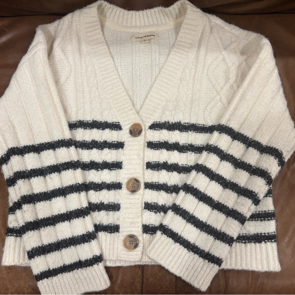 Lucky Brand Striped Cardigan